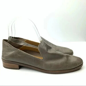 Lucky Brand Flats 7.5 38 Cahill open gray Leather